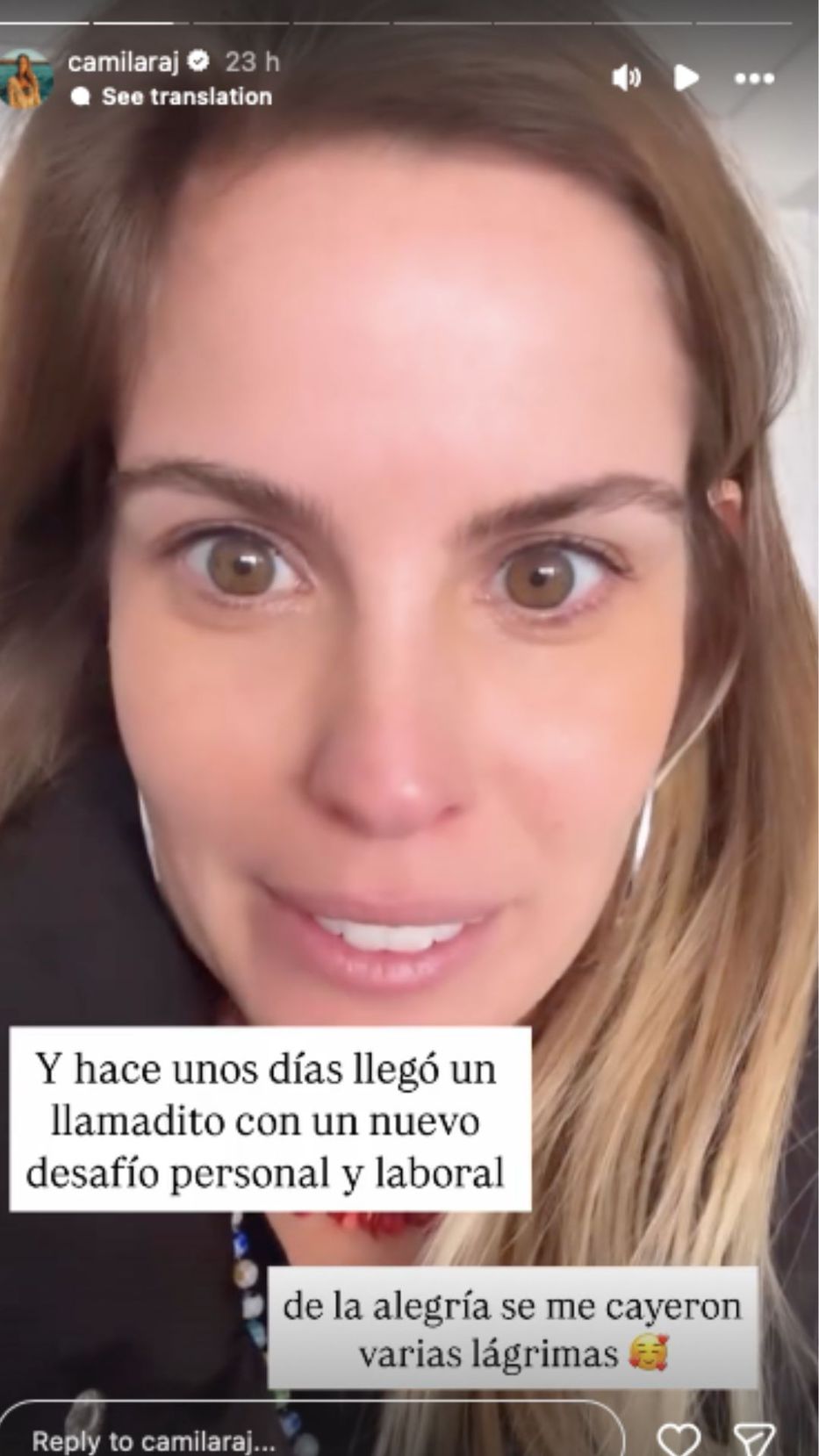 Foto: Historias de Instagram/ @camilaraj