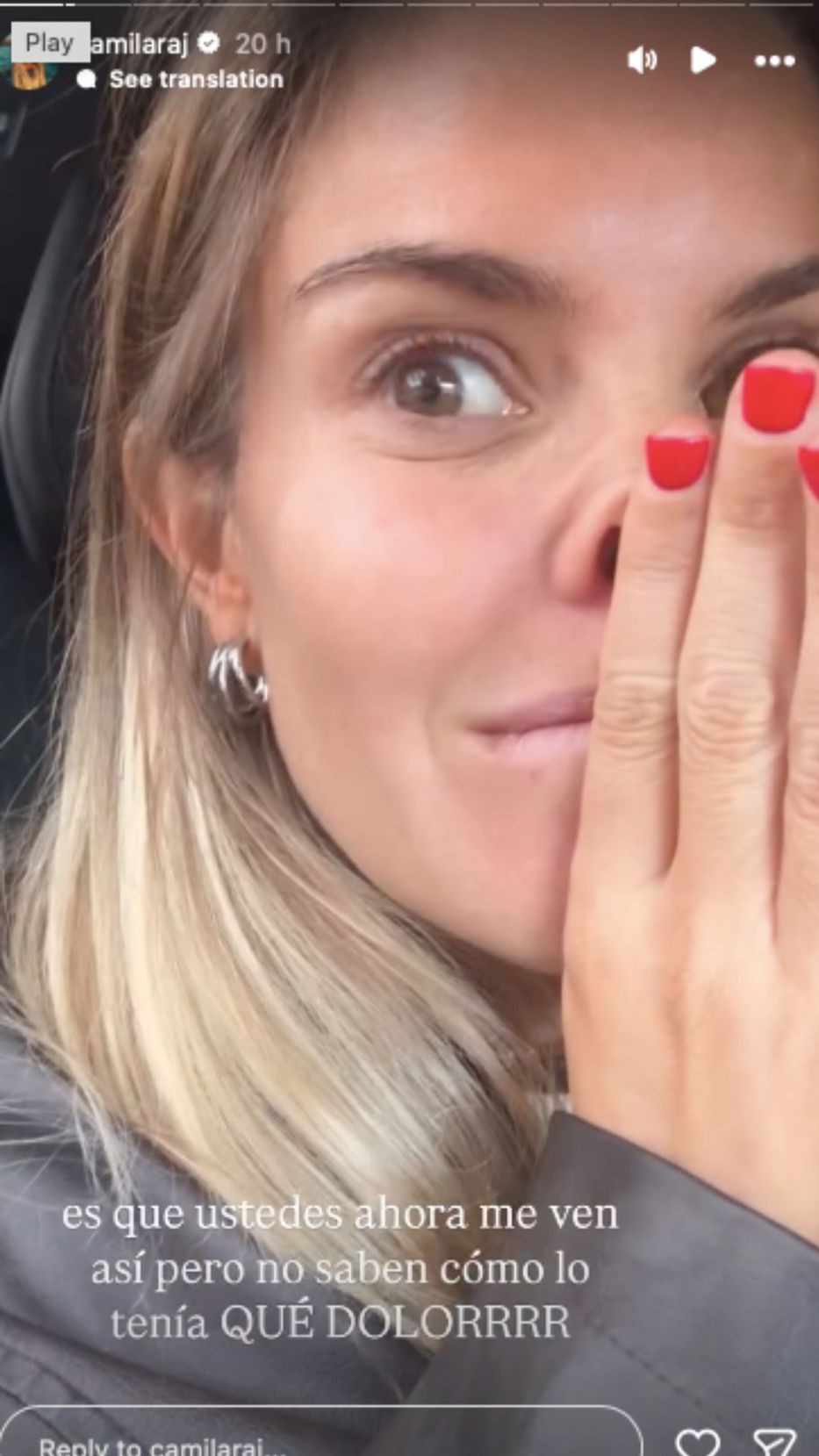 Foto: Historias de Instagram/ @camilaraj