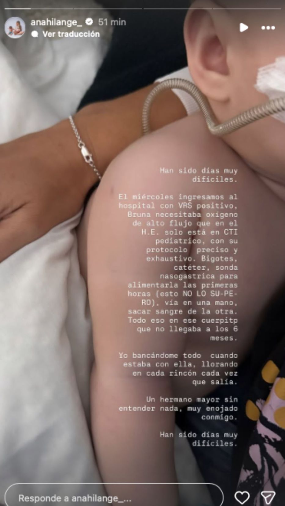 Foto: Historias Instagram/ @anahilange