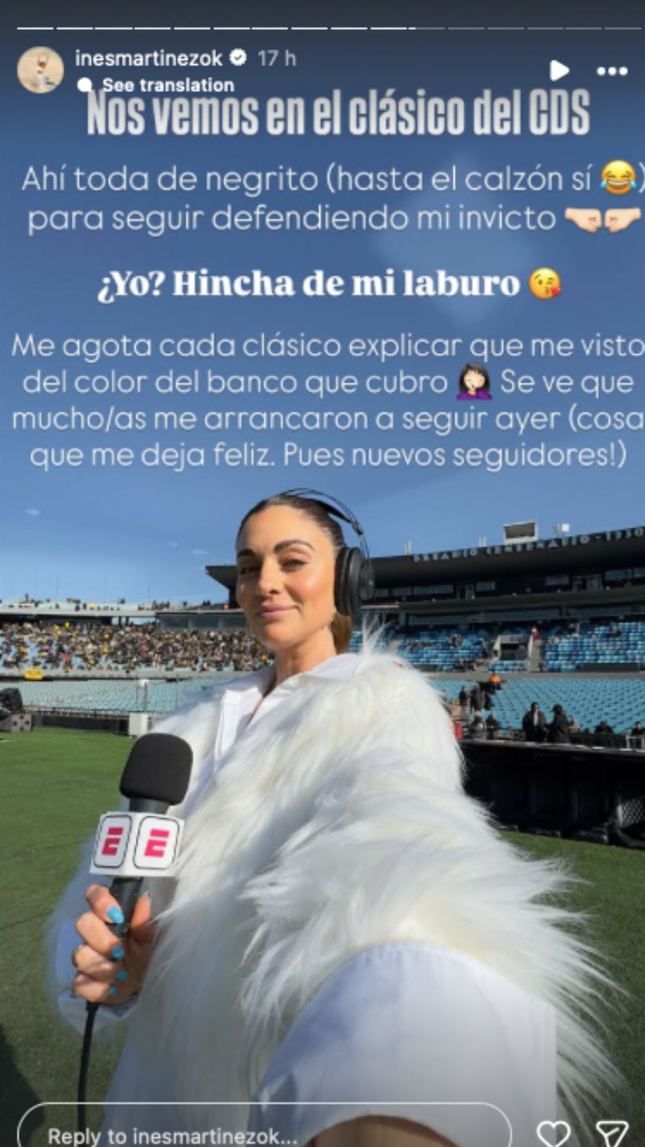 Foto: Historias de Instagram/ @inesmartinezok