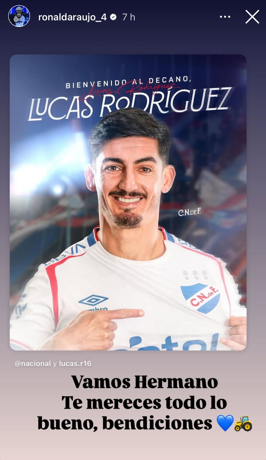 Foto: Instagram @ronaldaraujo_4