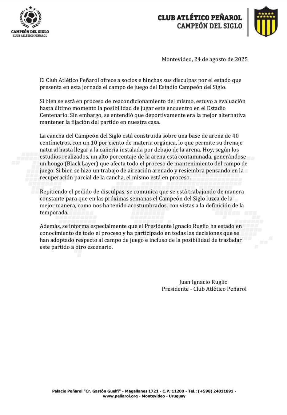 Comunicado de Peñarol
