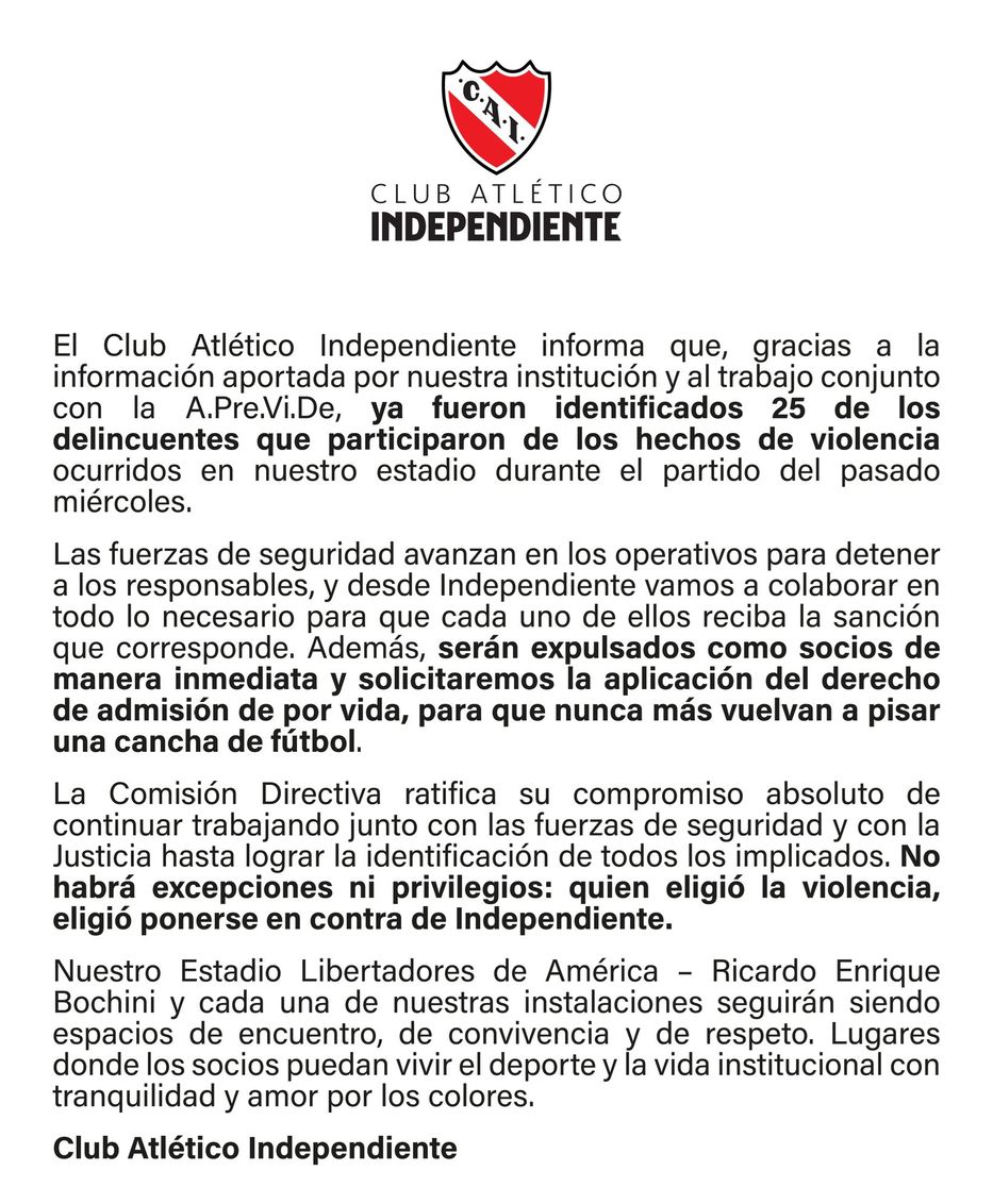Foto: @Independiente