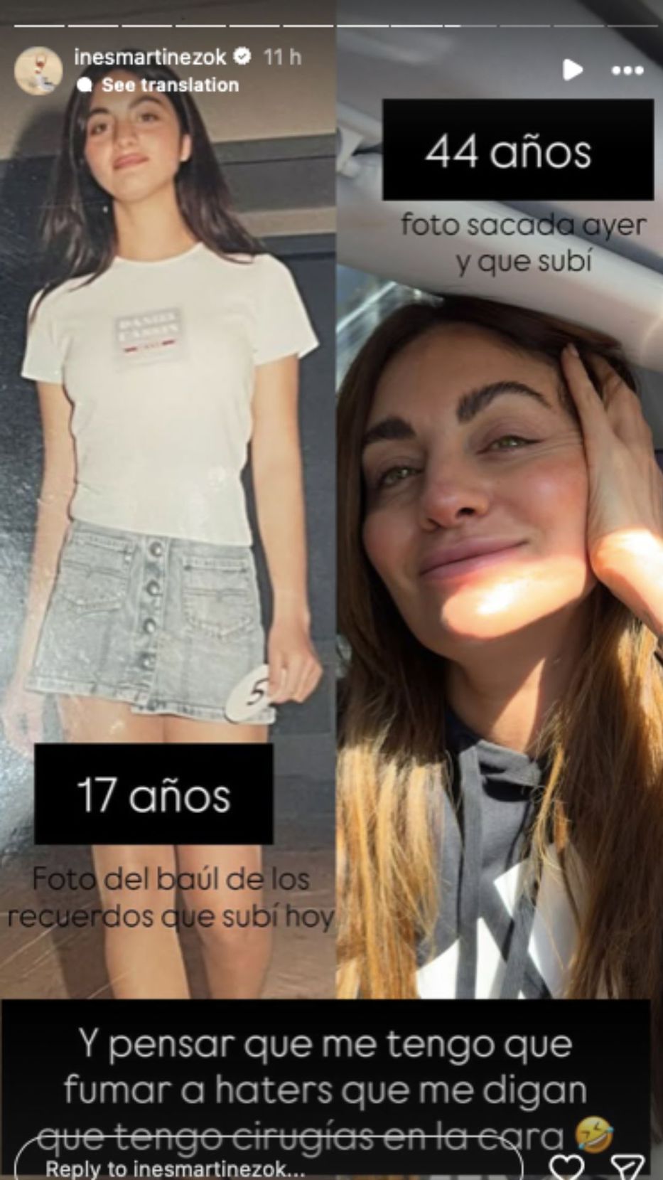 Foto: Historias de Instagram/ @inesmartinezok