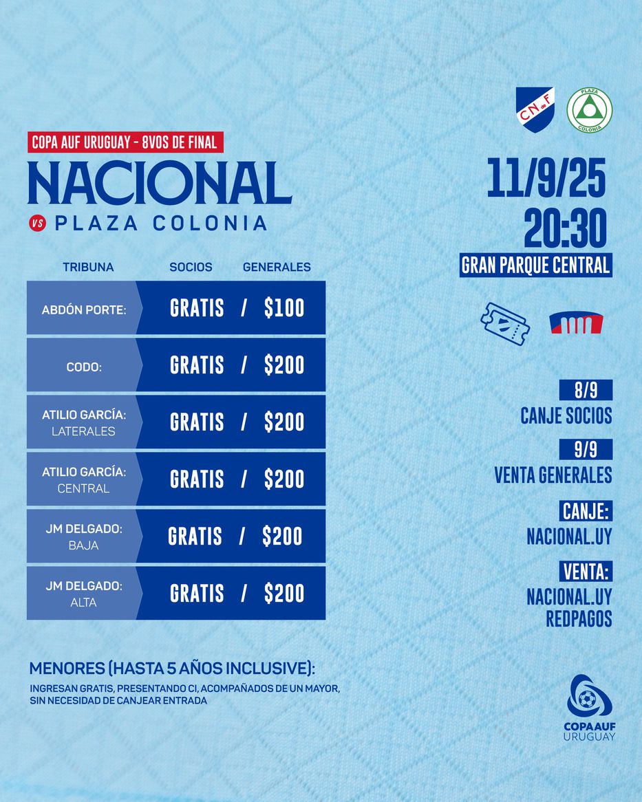 Entradas Nacional vs. Plaza
