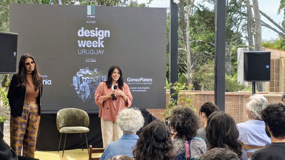 Susana Sosa y Laura Pittaluga en la apertura de la segunda edición de Design Week. Foto: Montevideo Portal