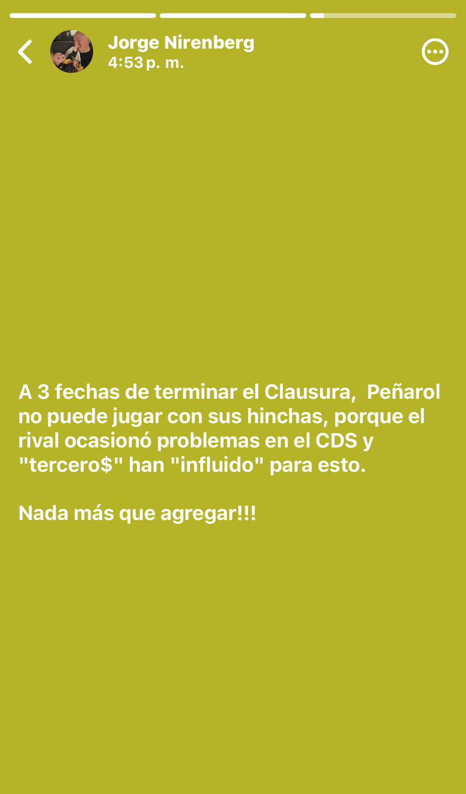 estado de WhatsApp / Jorge Nirenberg