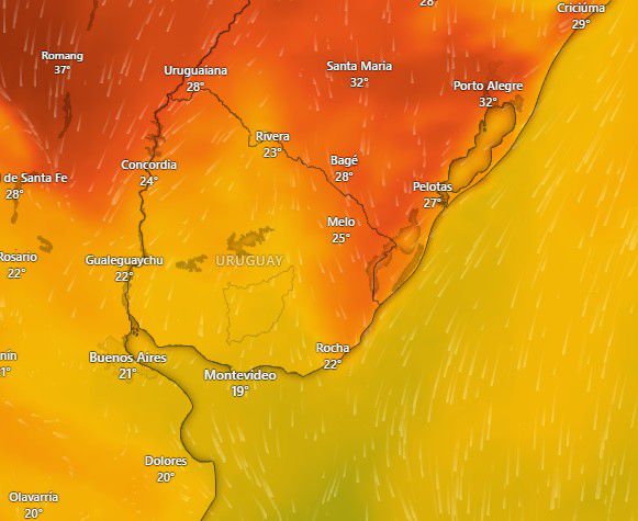 Temperaturas a las 15 horas del viernes, según el modelo ICON