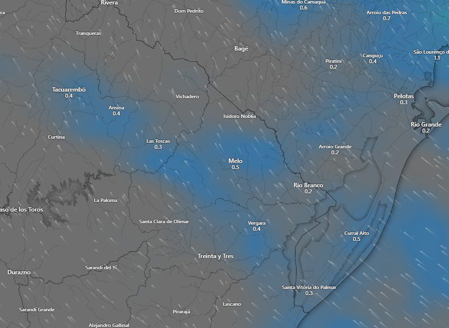 El norte y noreste del país a las 09:00, según el modelo ECMWF