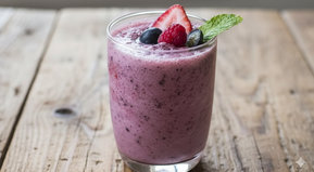 Mousse de yogur y frutos rojos