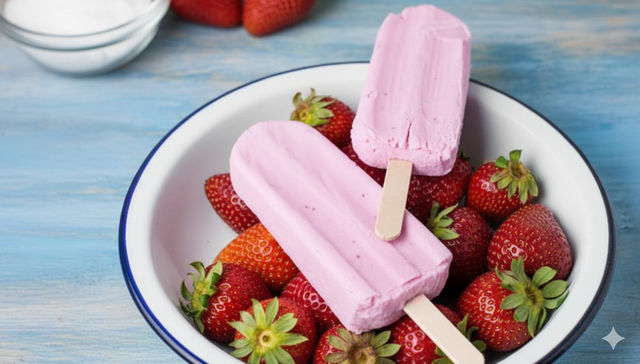 Helado de frutilla keto