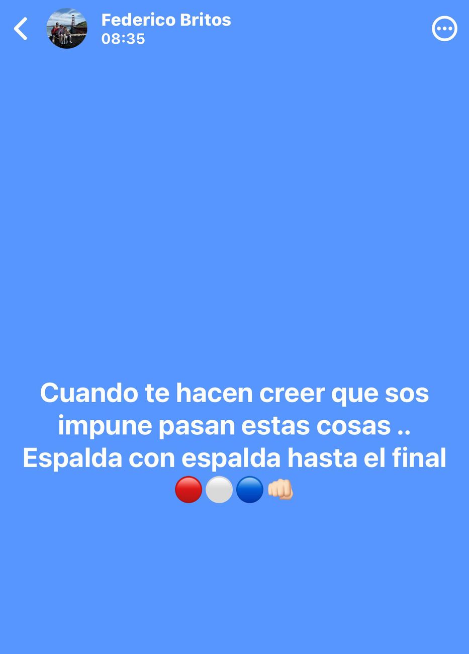 Foto: Estados de WhatsApp de Federico Britos