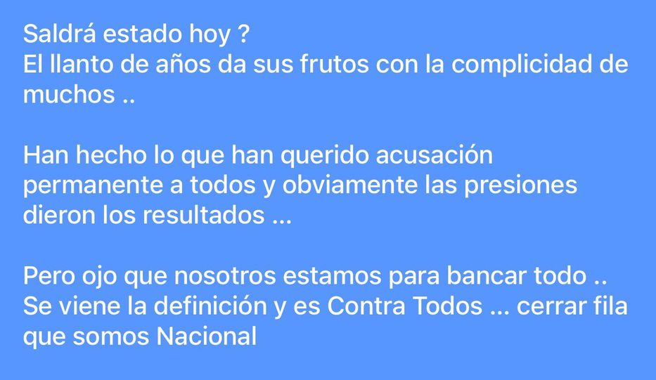 Federico Britos / estado de WhatsApp