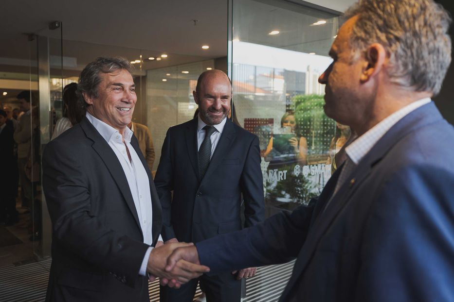 Claudio Porcel, Juan José Varela y Yamandú Orsi. Foto: cedida a Montevideo Portal