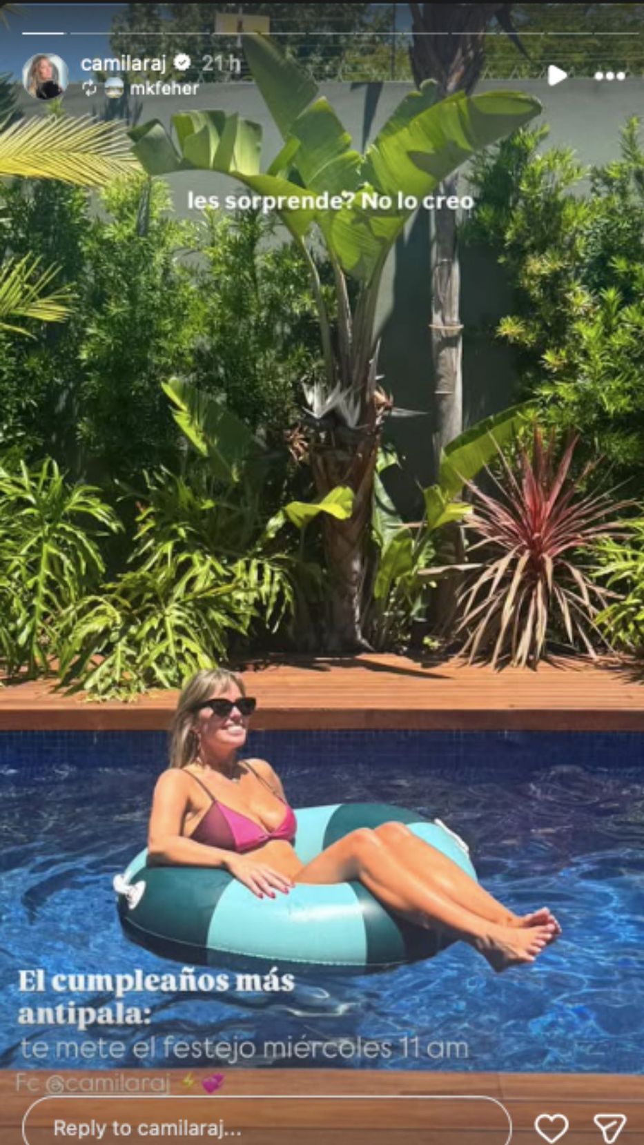 Foto: Historias de Instagram/ @camilaraj