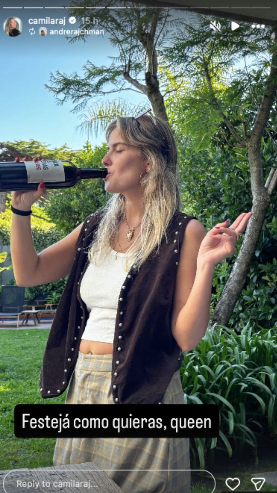 Foto: Historias de Instagram/ @camilaraj