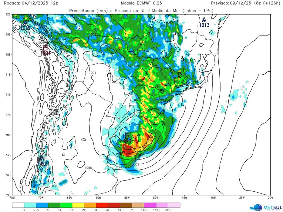 Lluvias previstas para el 9 de diciembre