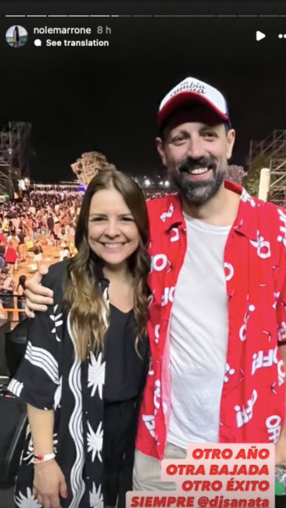 Foto: Historias de Instagram/ @nolemarrone