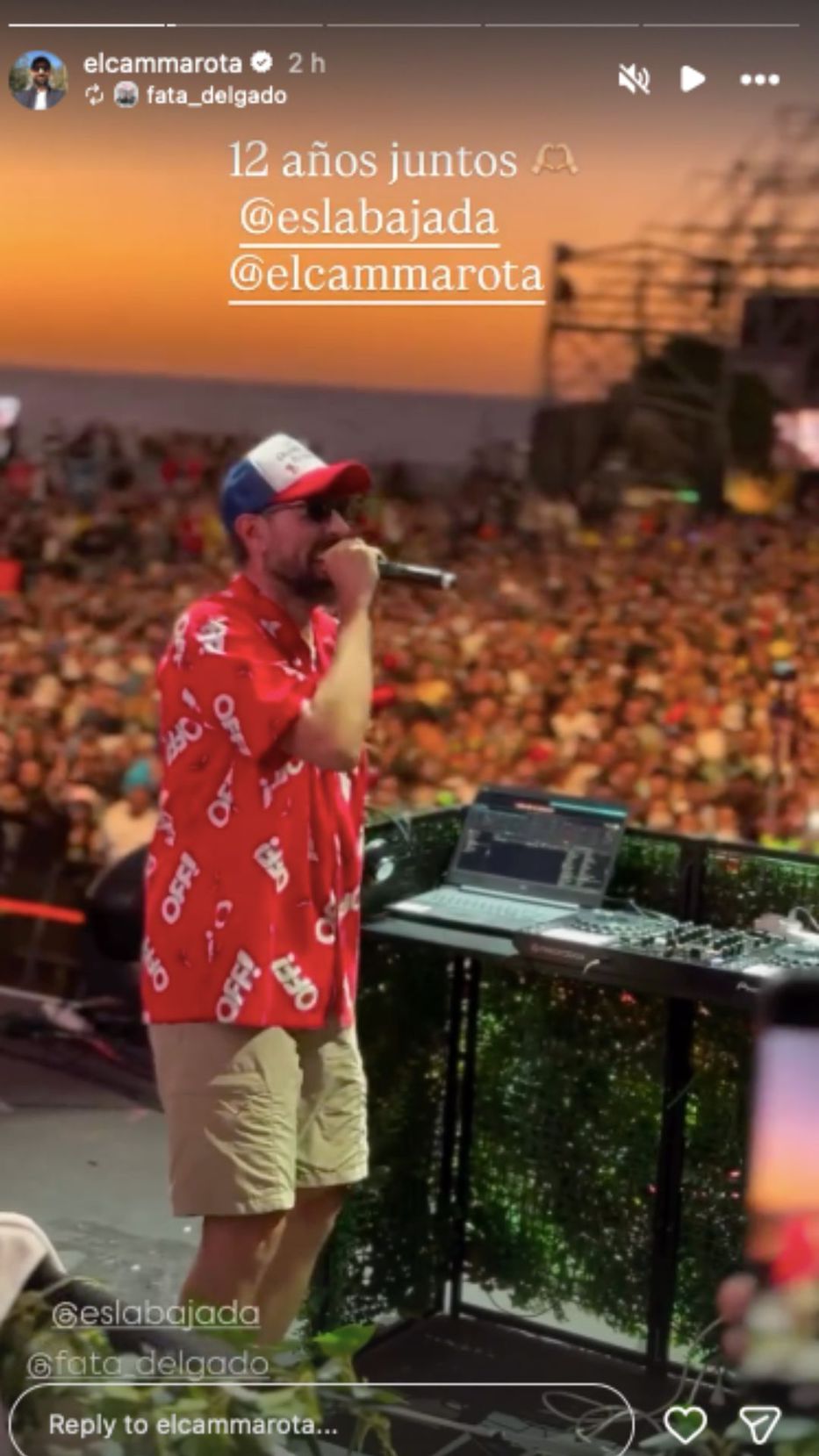 Foto: Historias de Instagram/ @elcammarota