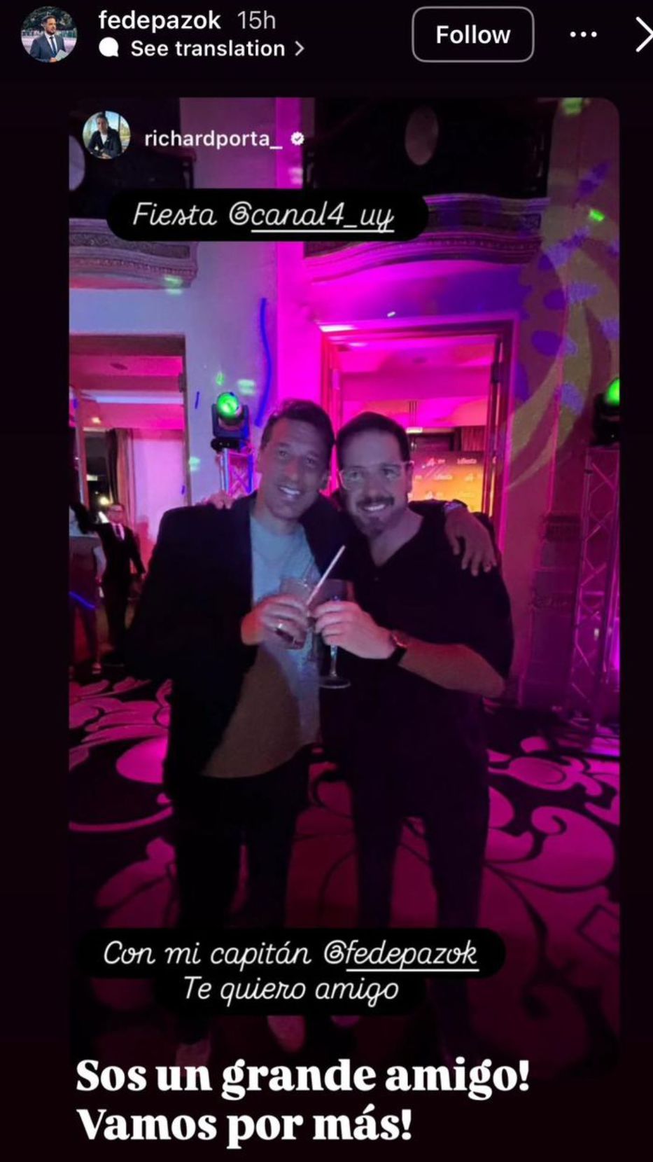 Foto: Historias de Instagram/ @fedepazok