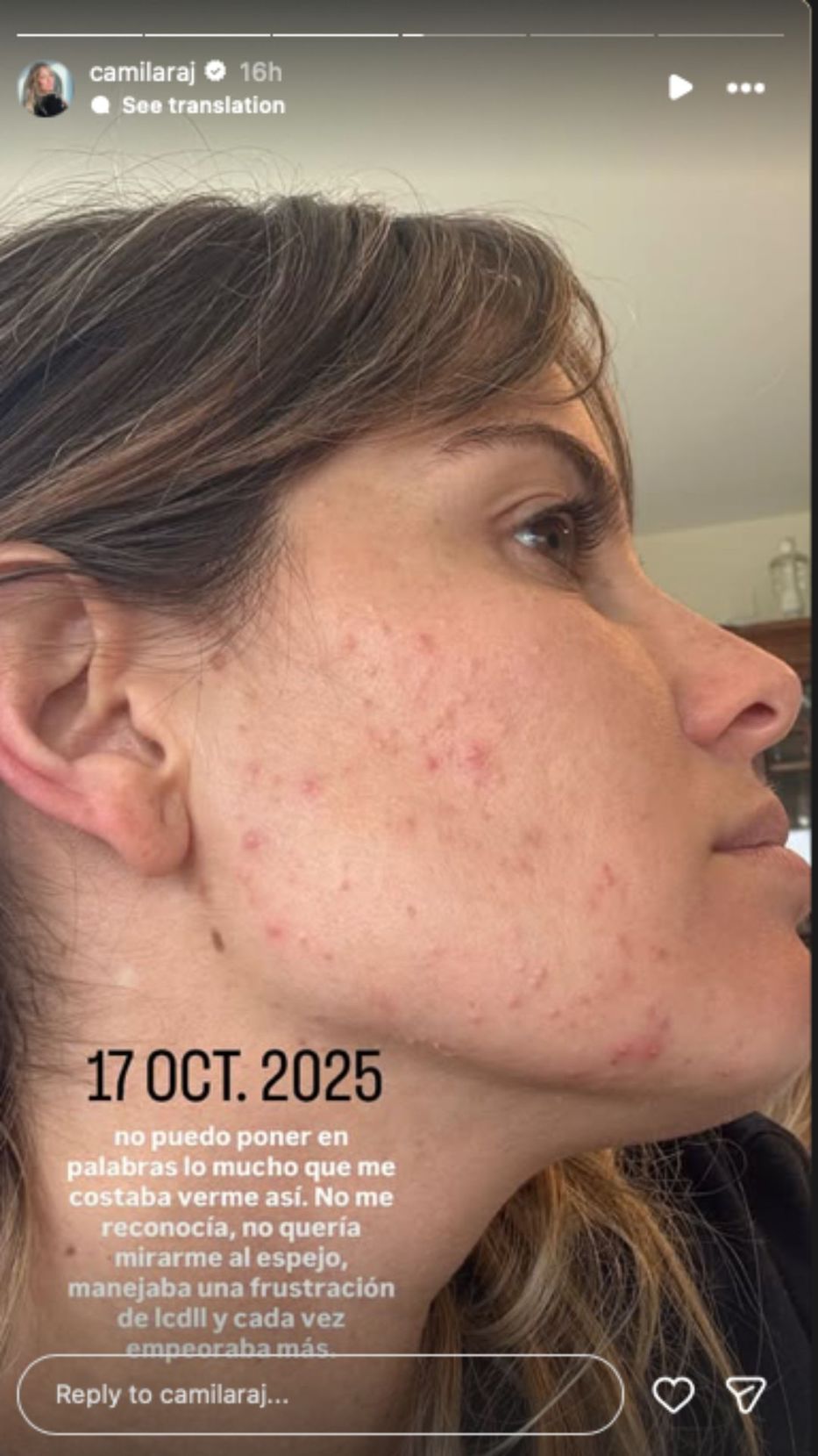 Foto: Historias de Instagram/ @camilaraj