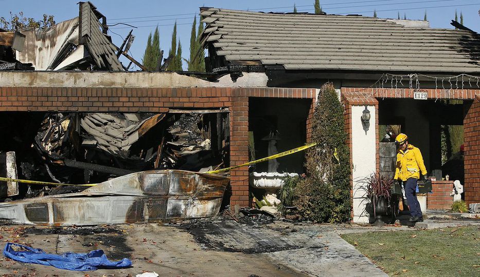 Como quedó la casa. Foto: Los Angeles Times via Getty