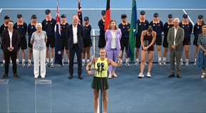 La bandera en la raqueta