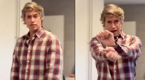 Colgado en sus manos