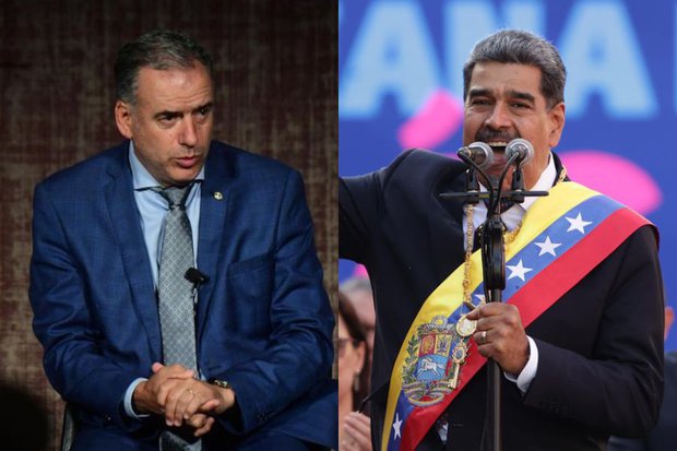 Yamandú Orsi y Nicolás Maduro. Fotos: Focouy / EFE