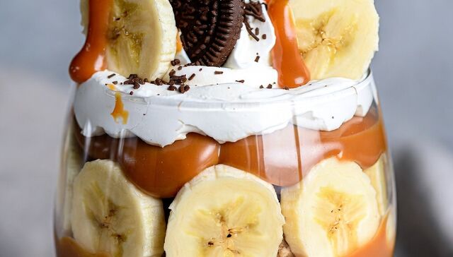 Triffle de banana y dulce de leche