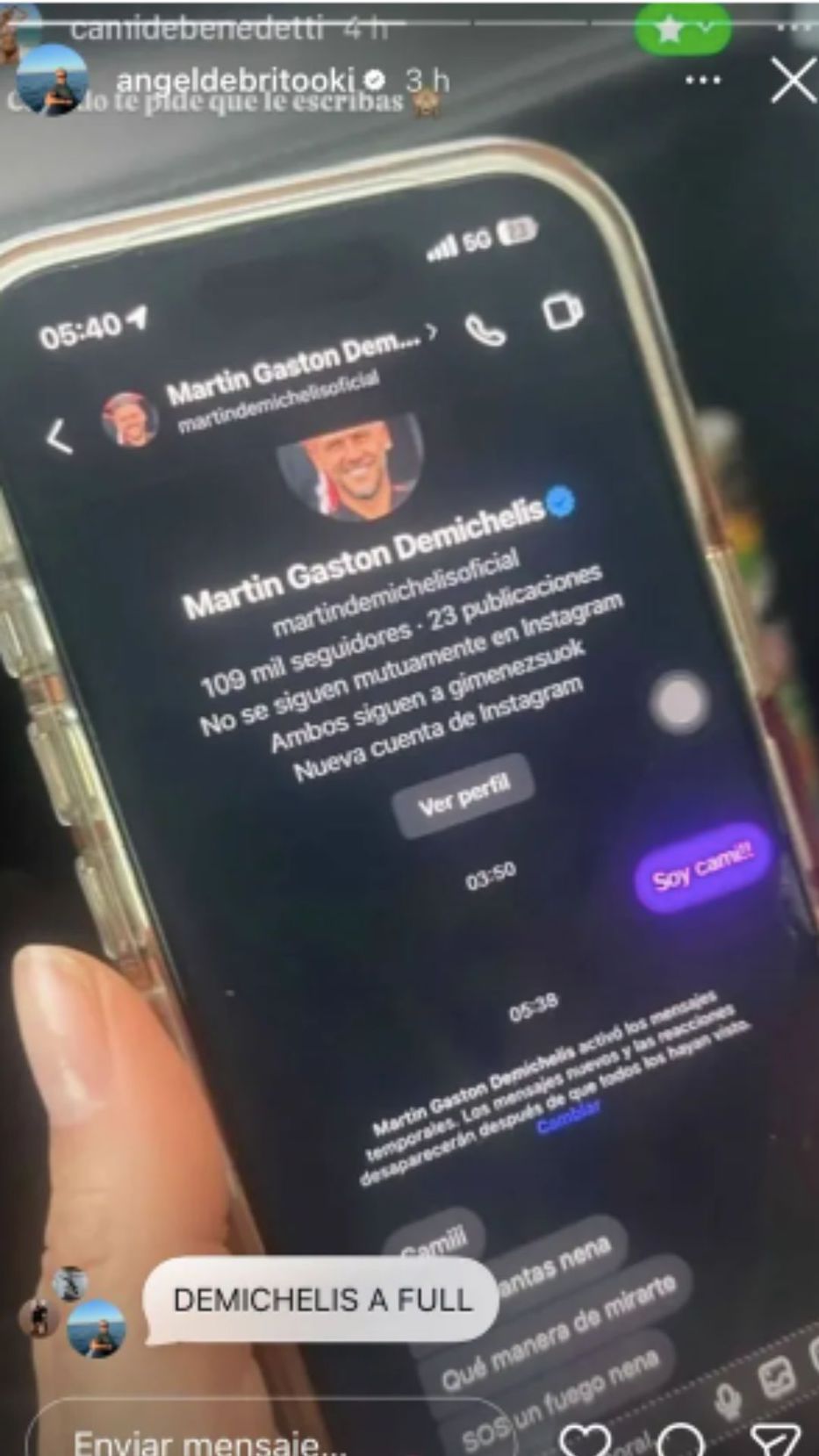 Foto: Historias de Instagram/ @angeldebritooki