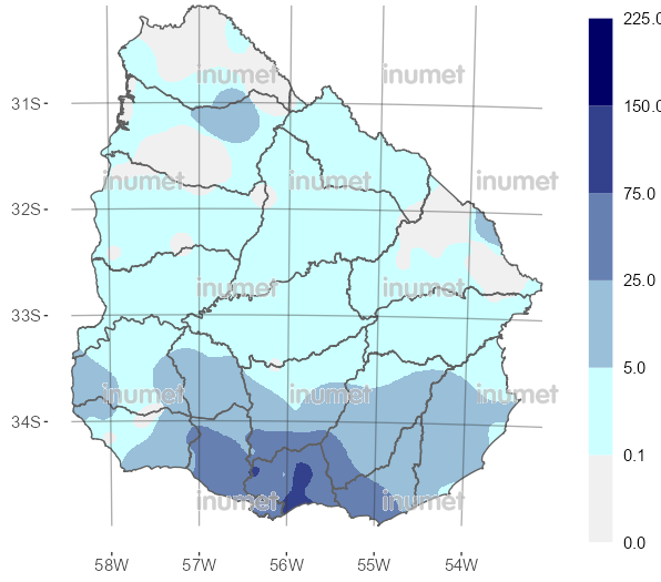 &nbsp;Mapa de lluvias de Inumet