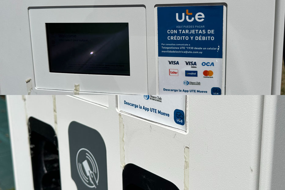 Cargadores sin QR para poder pagar el servicio. Foto: Montevideo Portal