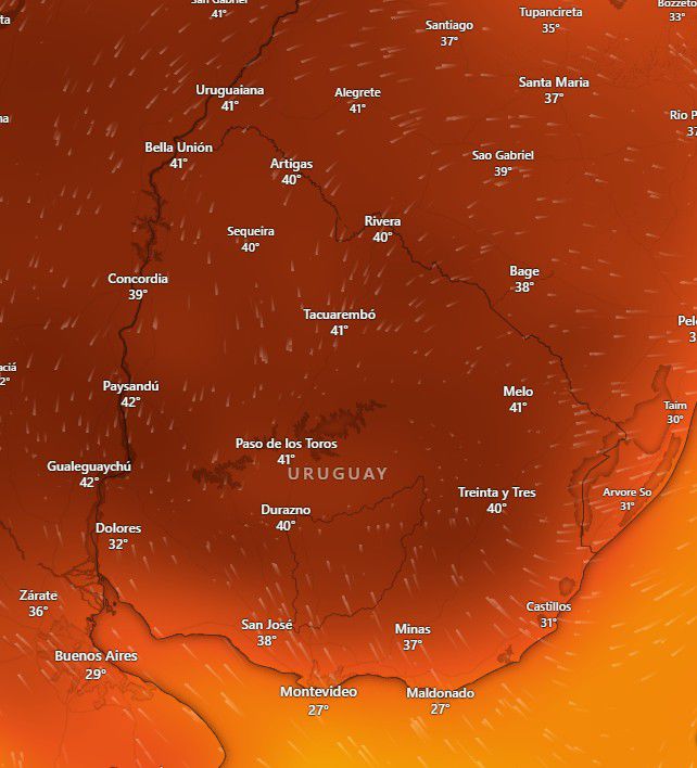 Pronóstico GFS para las 15:00 horas del miércoles