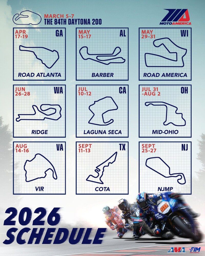 Calendario Motoamérica 2026