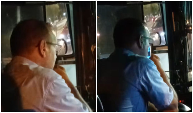 “Daba miedo”: filman a chofer de ómnibus a alta velocidad y grabando audios de WhatsApp