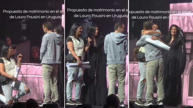 Emoción en el Antel Arena: una pareja se comprometió en pleno show de Laura Pausini