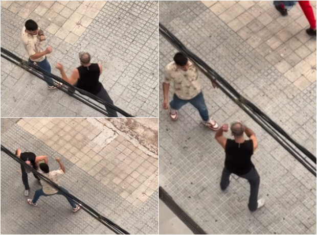 “De garrón, no” y “te voy a agarrar otra vez”: filmaron al Humano a las piñas en la calle