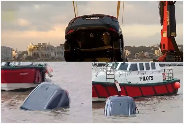 Auto que circulaba a alta velocidad y cayó en puerto del Buceo iba con un perro en el baúl