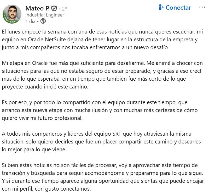 Foto: captura de LinkedIn