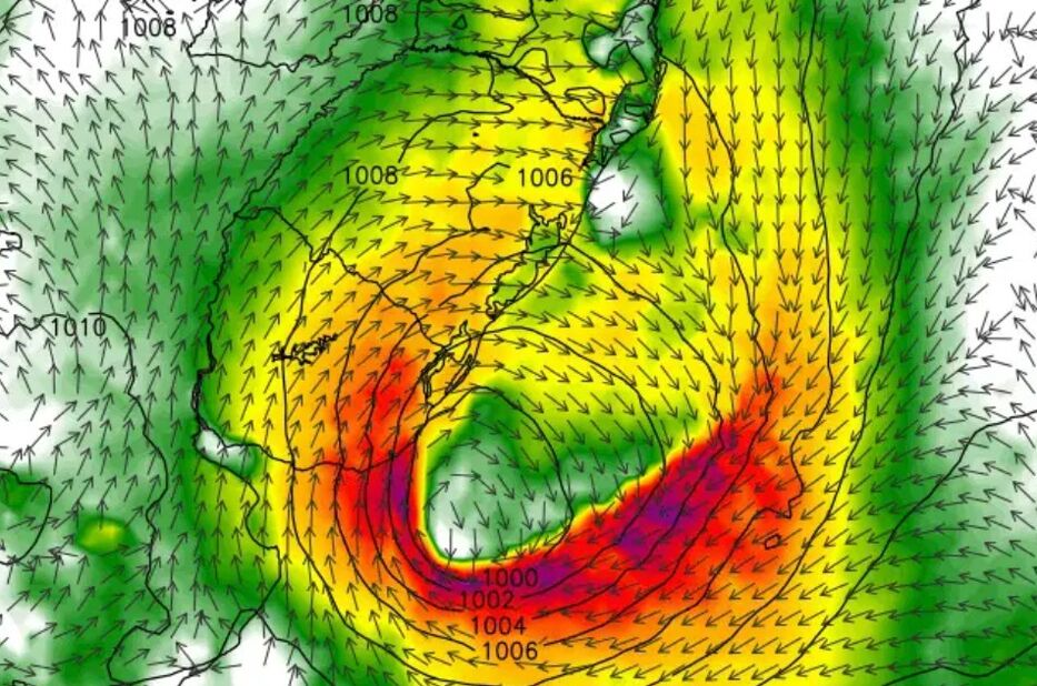 Vientos para el día 17 de abril, según el modelo ECMWF - MetSul