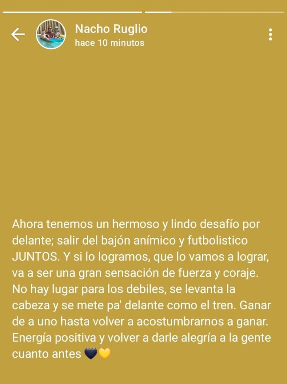 Estado de WhatsApp / Ignacio Ruglio