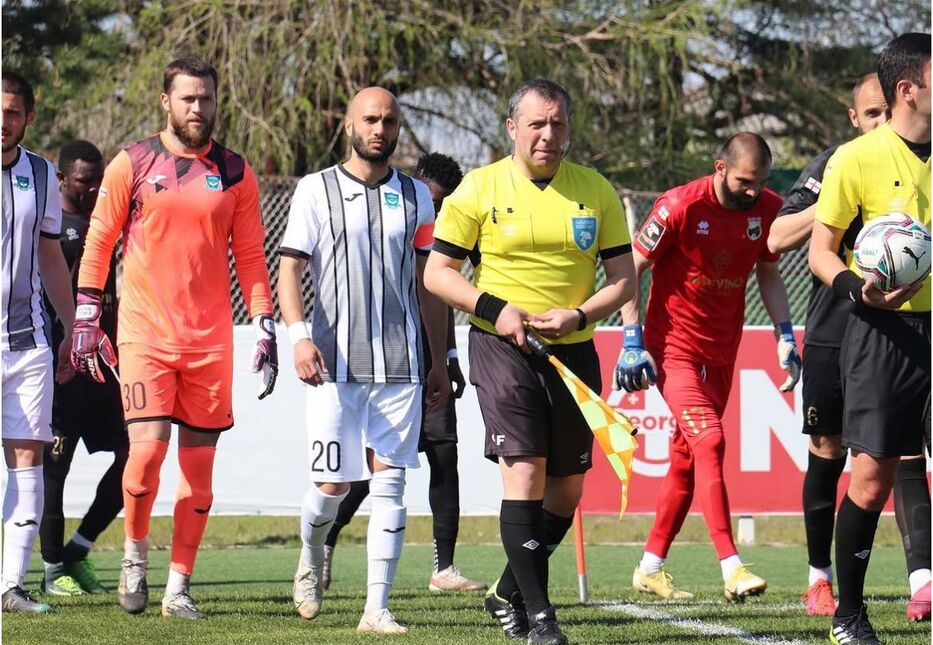 Facundo Silva jugando en el FC Samtredia de Georgia. Foto: Instagram @facu_silvaaa
