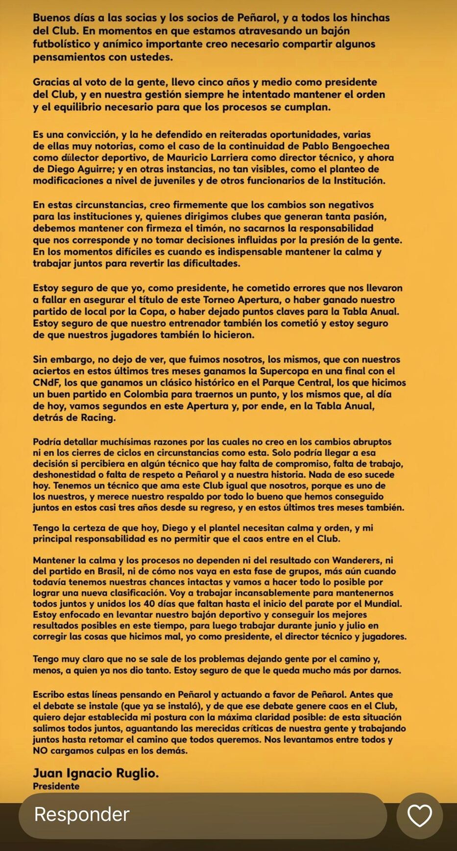 Estado de WhatsApp Ignacio Ruglio