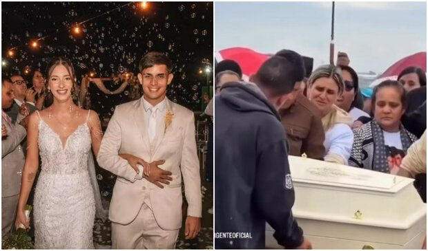 “No había forma de separarlos”: despiden a joven pareja que murió tras su boda