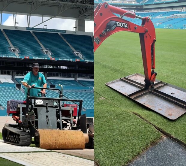 Mundial: cambiaron todo el césped del Hard Rock Stadium de Miami y lo estrenará Uruguay
