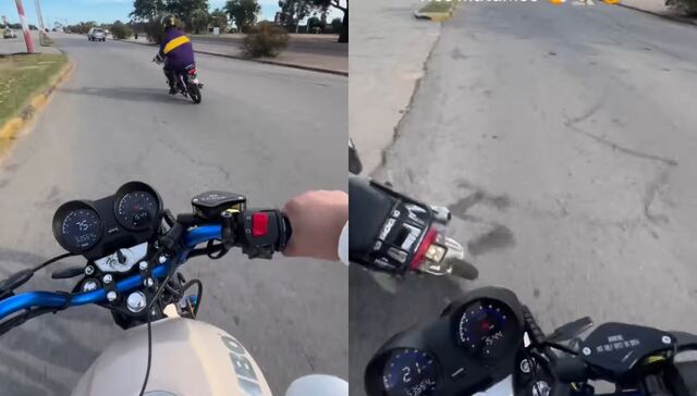 Dos motos iban juntas a alta velocidad por la rambla, una se le cruzó a la otra y chocaron