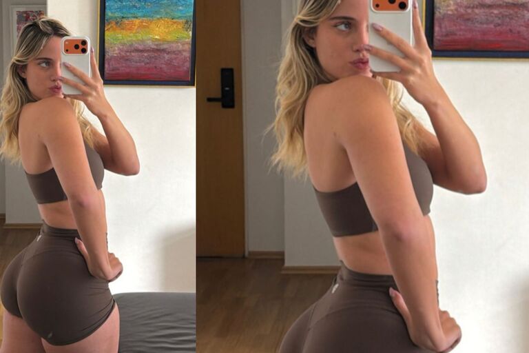 De espaldas y en microshort deportivo, Denisse González deslumbró en redes con su look