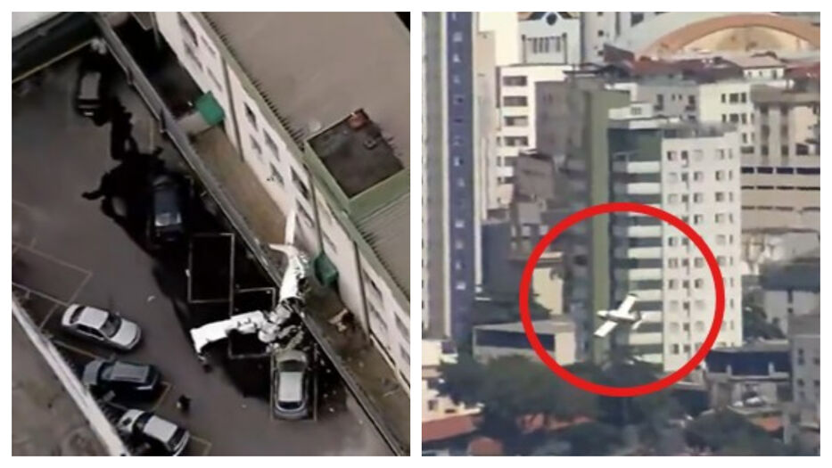 Se precipitó: brutal impacto de avión con edificio en Belo Horizonte y todo quedó filmado