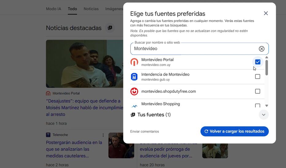 Google lanza Fuentes Preferidas: cómo seguir a Montevideo Portal